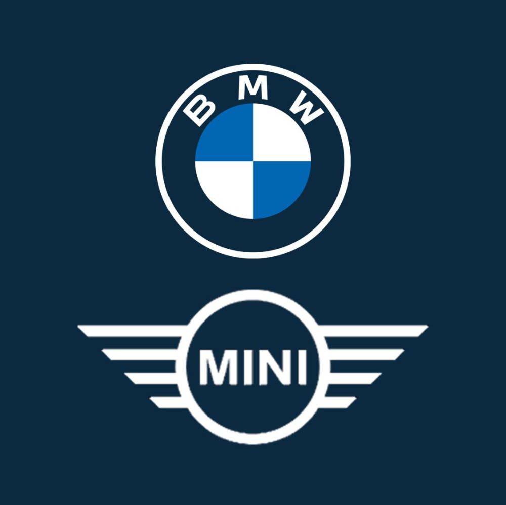 Logo de BMW et MINI sur un fond bleu